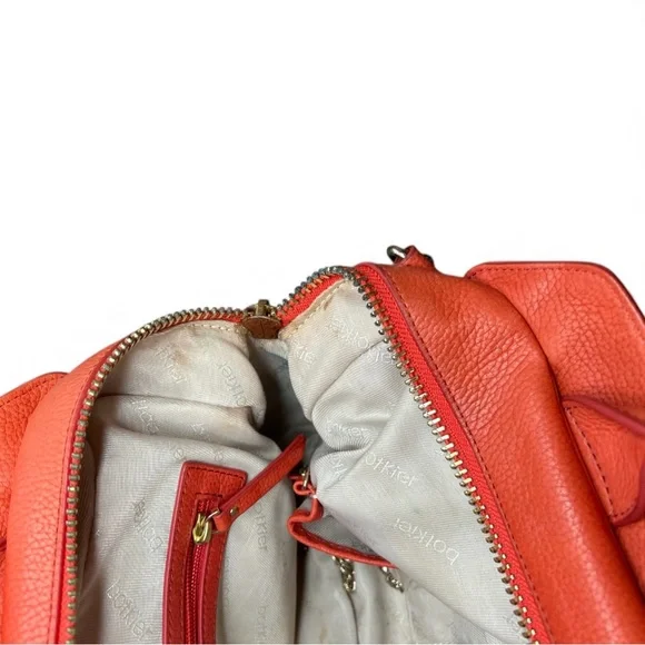 Botkier red Orange Leather Handbag satchel quiet luxury crossbody purse - Picture 9 of 11